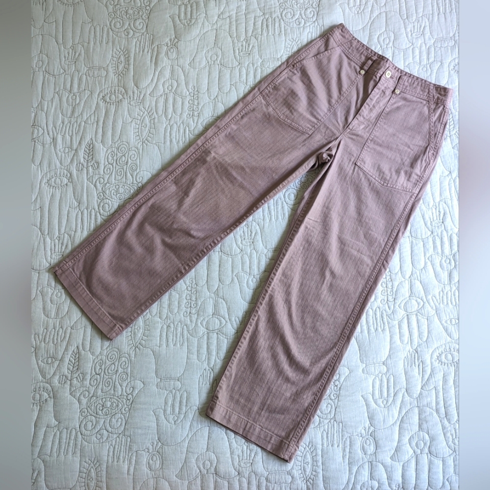 Madewell lilac pinstriped high waisted pants